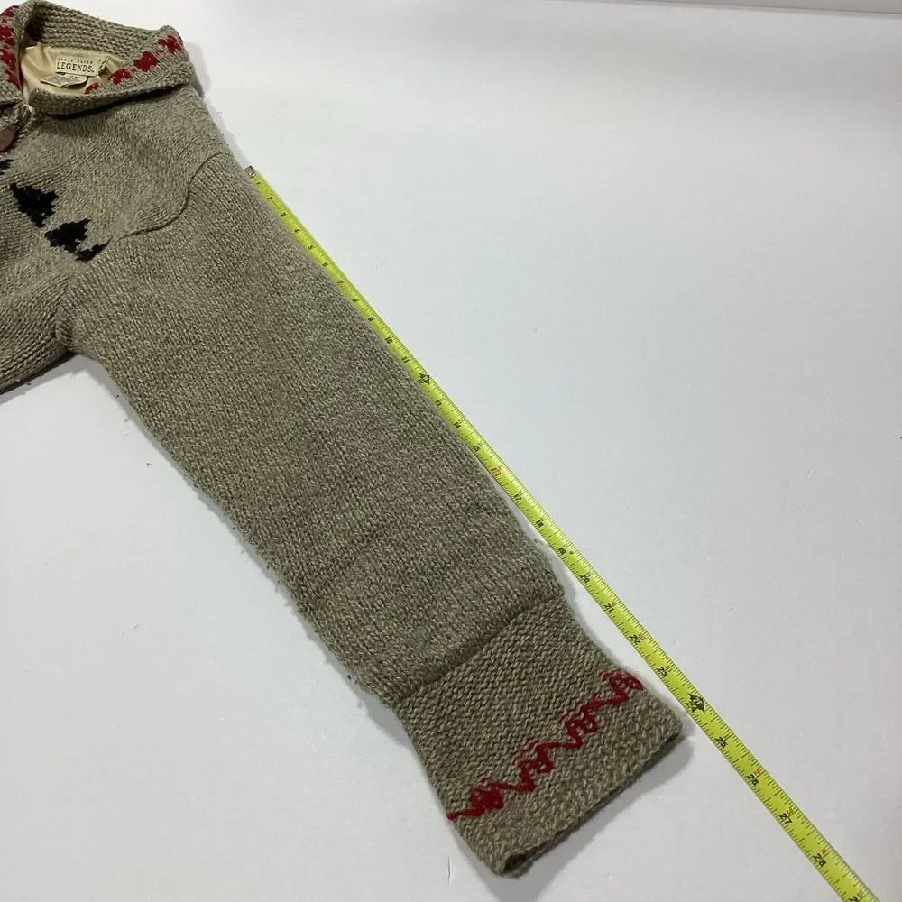 Vintage Eddie Bauer Legends Wool Cardigan Sweater Zip Front Ski Design Medium
